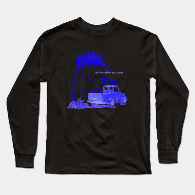 In November We Wear Blue Long Sleeve T-Shirt by Cristian Torres